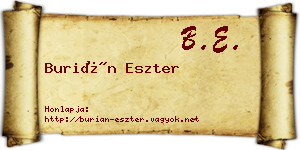 Burián Eszter névjegykártya
