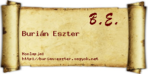 Burián Eszter névjegykártya